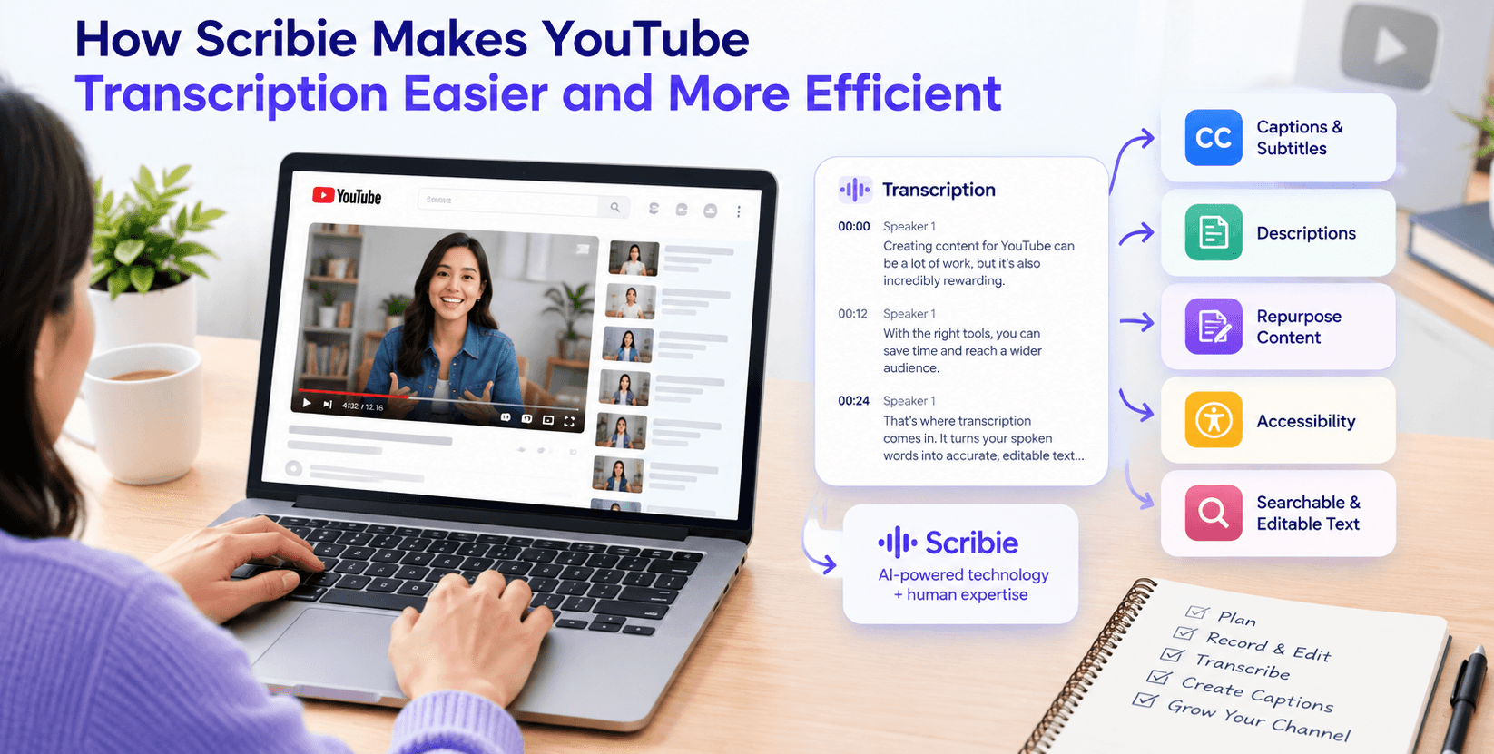 How Scribie Makes YouTube Transcription Easier and More Efficient