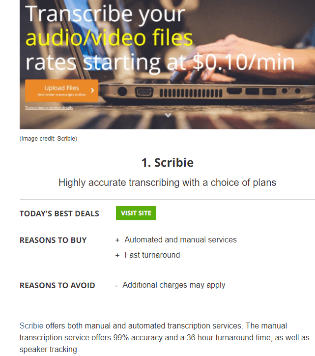 The Curious Case of Changed Rankings – Scribie vs Rev on TechRadar