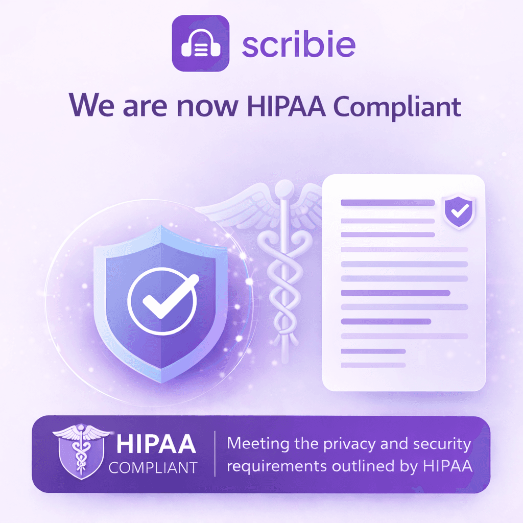 Scribie is now HIPAA compliant