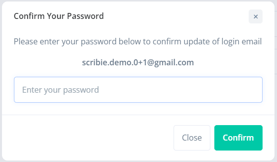 Confirm New Email Password