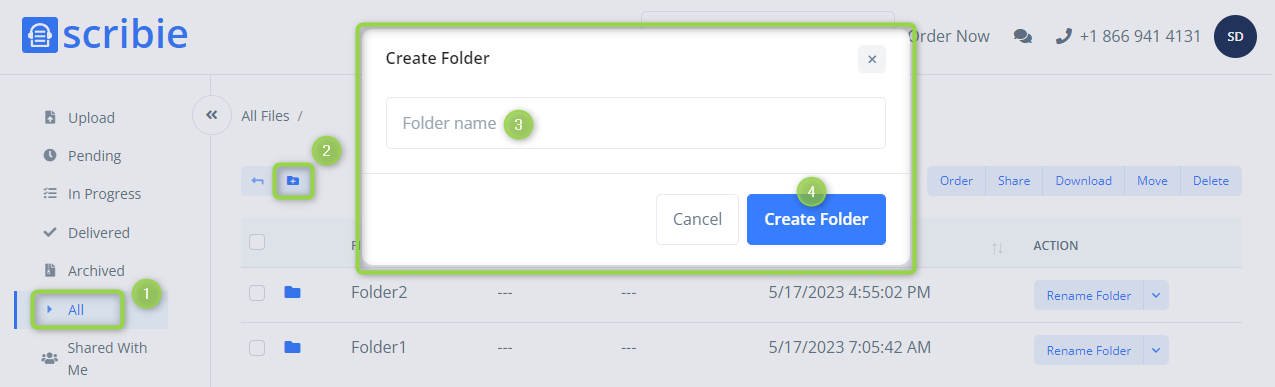 Steps to Create a Folder